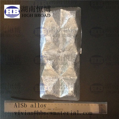 سبيكة أنتيمون الألومنيوم AlSb بنسبة 10% و 20% في شكل سبيكة بوزن 4-8 كجم للتطبيقات عالية الأداء
