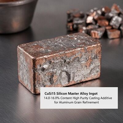 سبيكة نحاس سيليكون CuSi15 مع محتوى سيليكون بنسبة 14.0-16.0% لتنقية حبيبات الألومنيوم عالية النقاء