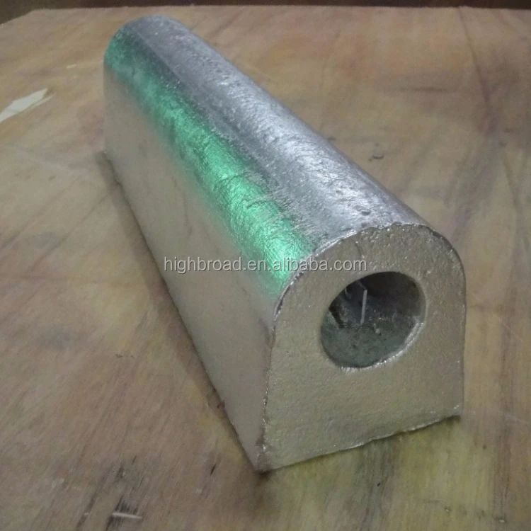 أنود تضحوي من الألومنيوم لمبادل حراري، نوع قلم، خيط M16، 350 مم، 1.2 كجم، سبيكة Al-Zn-In، واقي من التآكل