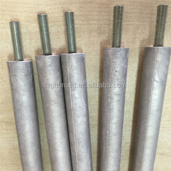 قضيب أنود ألومنيوم لسخان المياه بخيط 3/4 NPT بطول 900 مم ووزن 2.5 كجم من سبيكة Al-Zn-Mg بديل